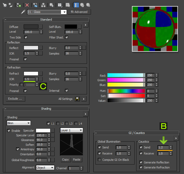 finalRender Glass Material